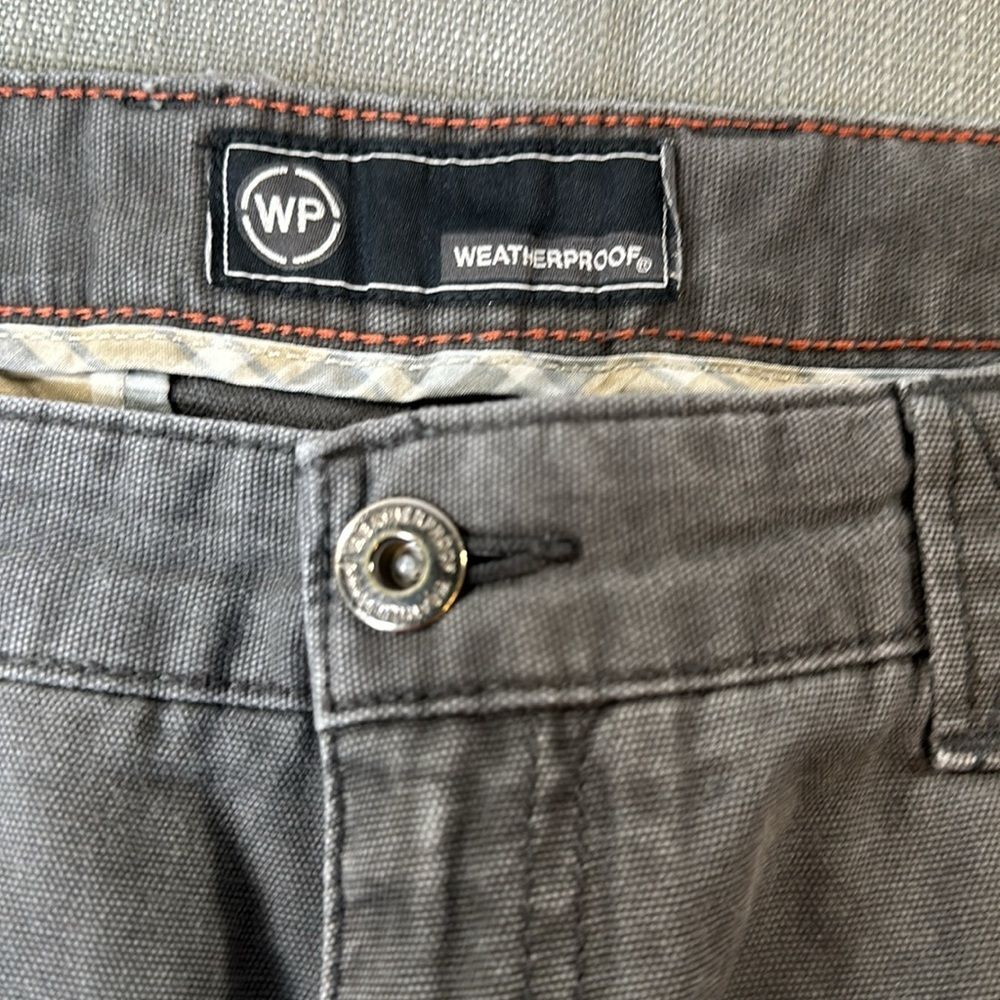 Weatherproof Pants 32 x 30 Black Steel Chino Fade *Distressed* Flap Pockets - Picture 8 of 10